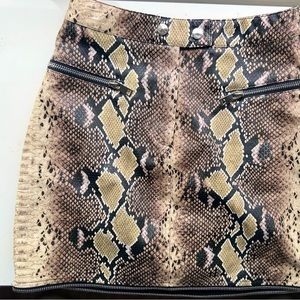 I AM GIA mini snakeskin zipper skirt